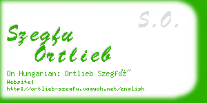 szegfu ortlieb business card